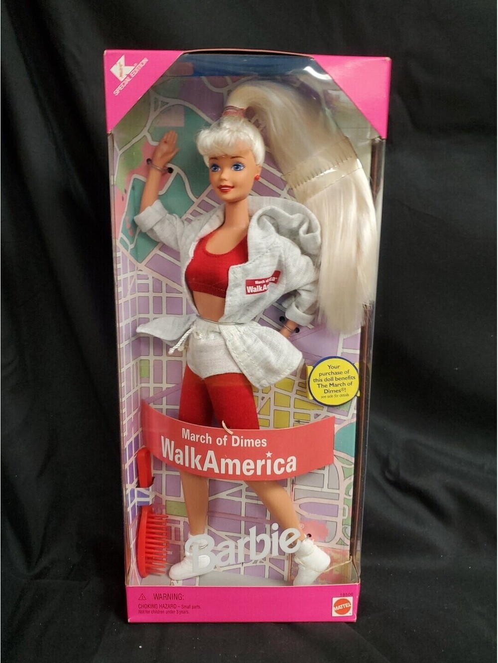 March of Dimes BARBIE Doll WALK AMERICA 1997 Mattel 18506 Kmart Special Edition